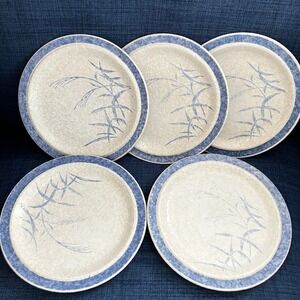 International Homes Salad Plates Blue Pacific 7.5" Blue White Stoneware Set of 5